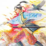 イラスト・絵画「ももたろう」を描きました。