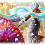 イラスト・絵画「着物姿の初音ミク」を描きました。