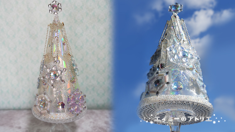 工作・クラフト「ダイヤモンドクリスマスツリー」を作りました。
