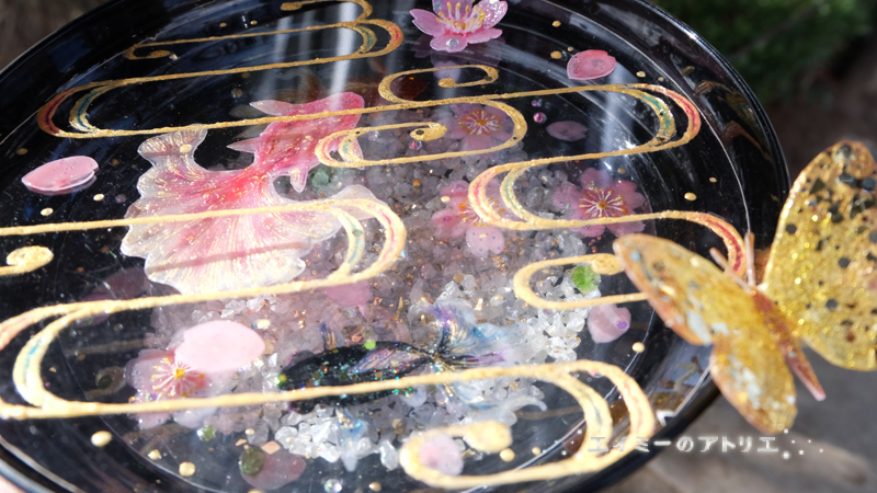 工作・クラフト「桜と金魚鉢」を作りました。