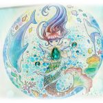 イラスト「エイミーの夏のリース」を着彩しました。