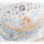 イラスト「エイミーの冬のリース」を着彩しました。