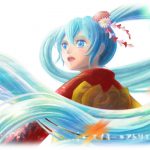 マンガ・アニメ調のキャラクター（初音ミク）の顔を描く