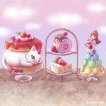 ガラスの器にのったふわふわのスイーツを描く