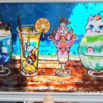 ナカトシのガラス絵の具でステンドグラス風アート「ひんやりスイーツ」