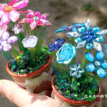 工作・クラフト「鉢植えの宝石花（母の日＆父の日のプレゼント）」を作りました。