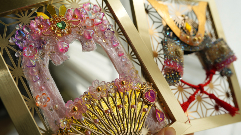 工作・クラフト「お姫様の鏡と兜の鏡」を作りました。