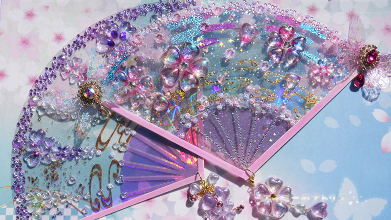 工作・クラフト「キラシャカ☆桜の扇と藤の扇」を作りました。
